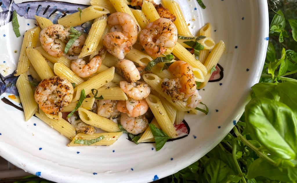 Recipe: Grilled Tiger Prawns with Penne Pasta