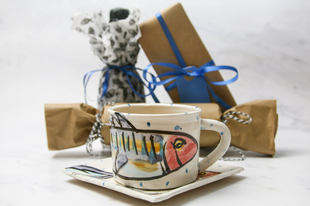 Ceramic Plate Sets - Mackerel Fish Design