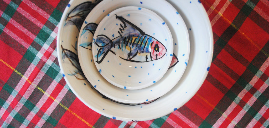 Set of 3 Bowls: Ramekin, Small & Medium – Mackerel Collection