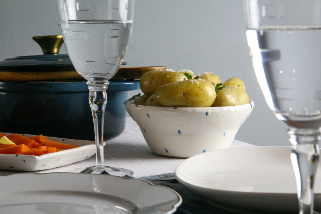 Handmade serving pottery bowl and plate for your dining table serving potatoes and vegetables 