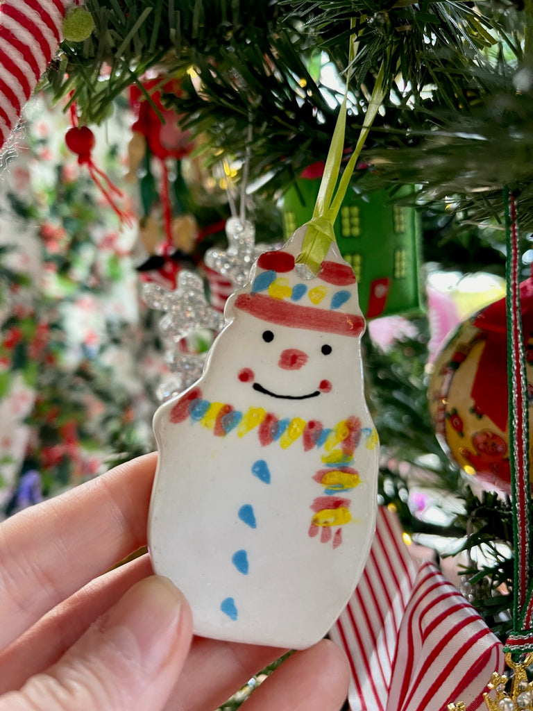 Hand painted and hand crafted Christmas Tree Decoration - Snowman