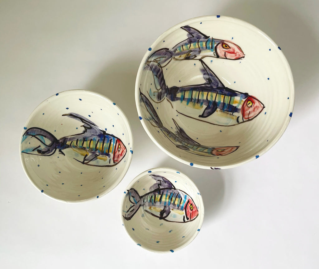 Set of 3 Bowls: Ramekin, Small & Medium – Mackerel Collection