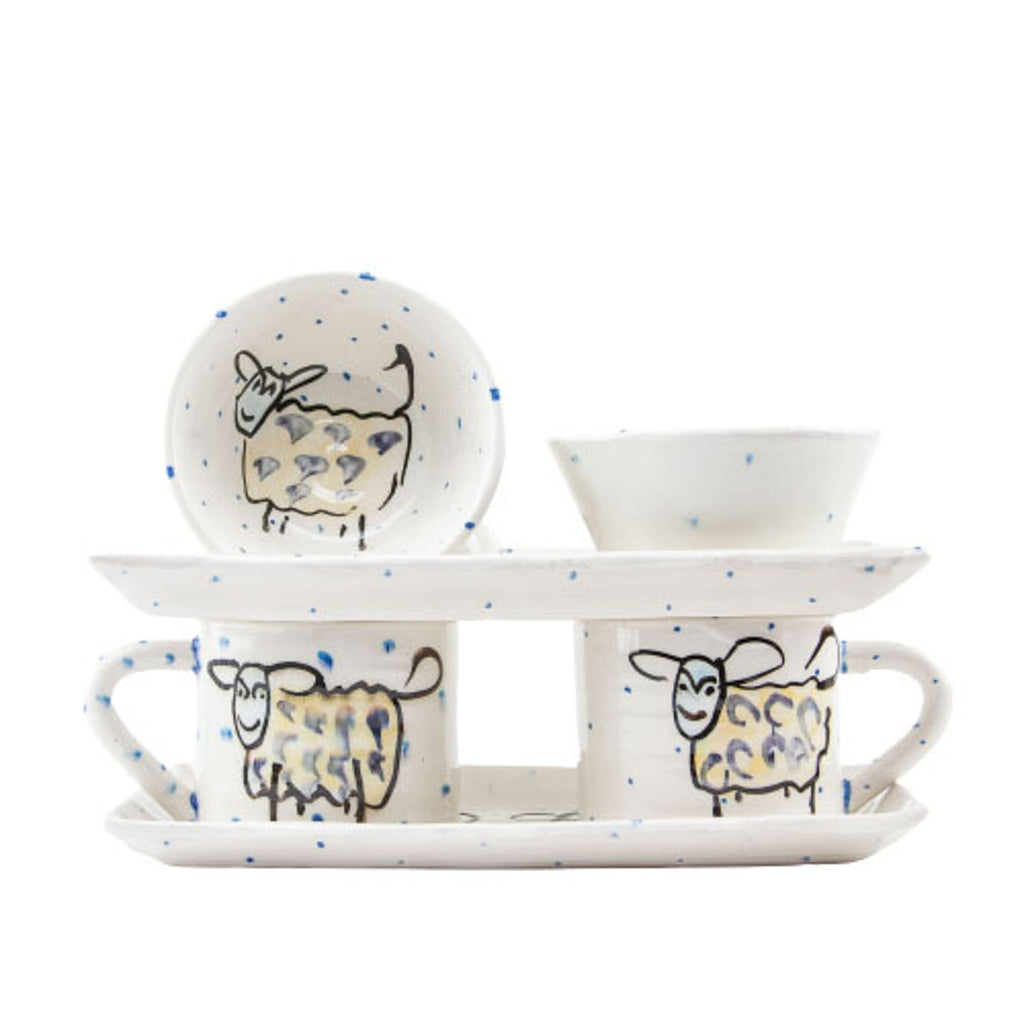 Mug,  Ramekin Bowl & Small Rectangular Plate – Sheep Collection