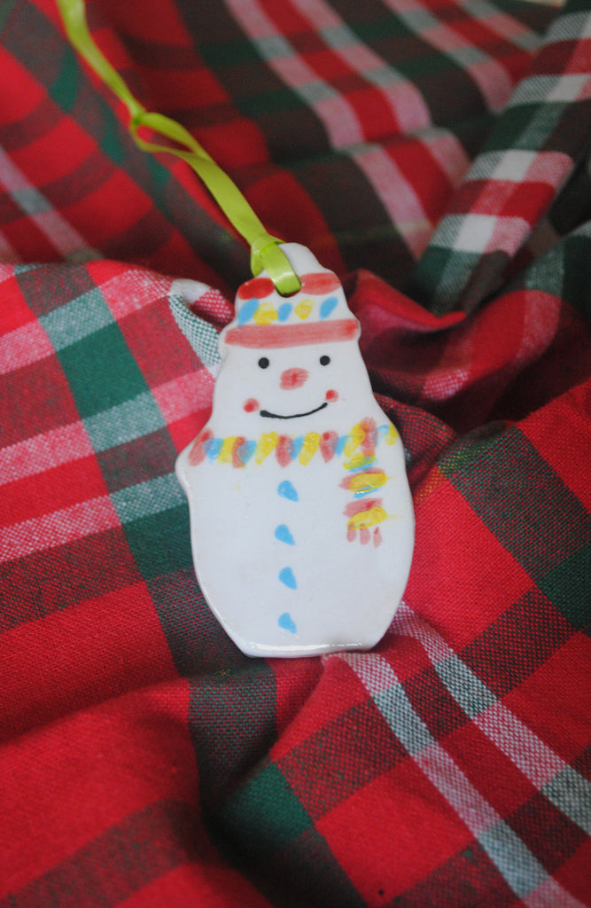 Handmade and hand painted Snowman Xmas Decoration 